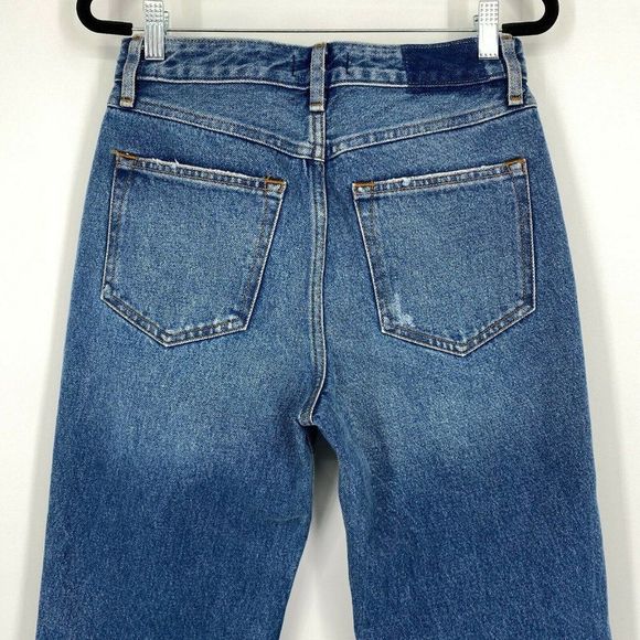 NEW Abercrombie & Fitch Annie High Rise Jeans Size 26 Ankle Straight Crop Blue - Picture 8 of 12